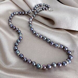 Peacock Black Freshwater Pearl Necklace